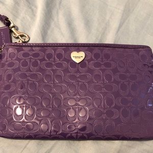 Purple coach wristlet
